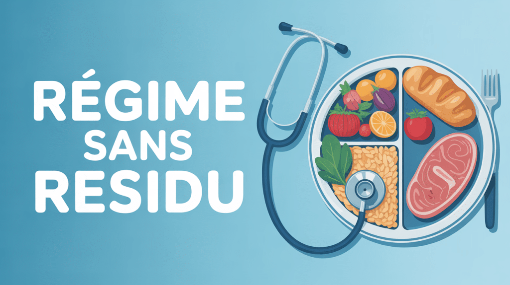 Assiette regime sans residu avec aliments autorises et interdits
