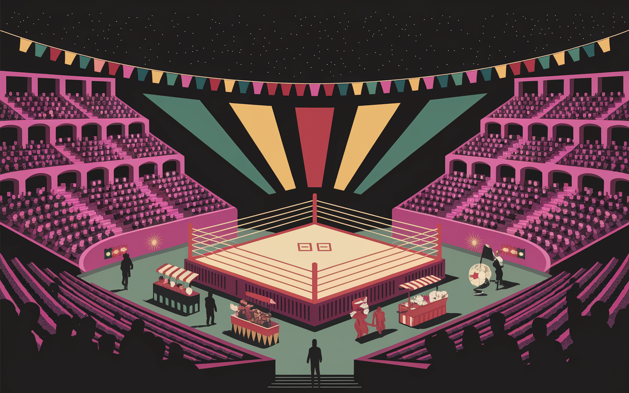 Arène lucha libre nocturne festive