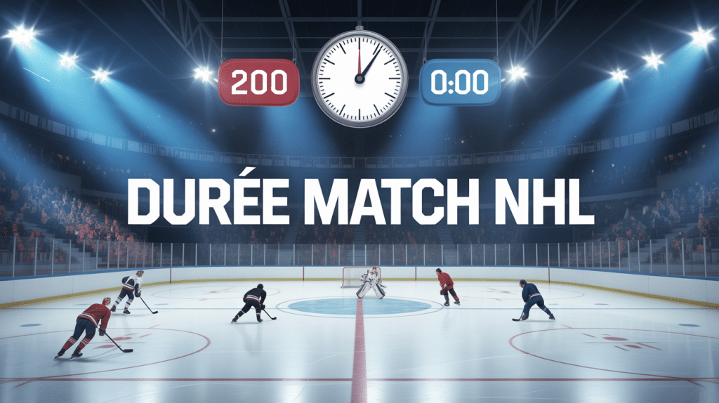 Patinoire de hockey NHL avec chronomètre et spectateurs