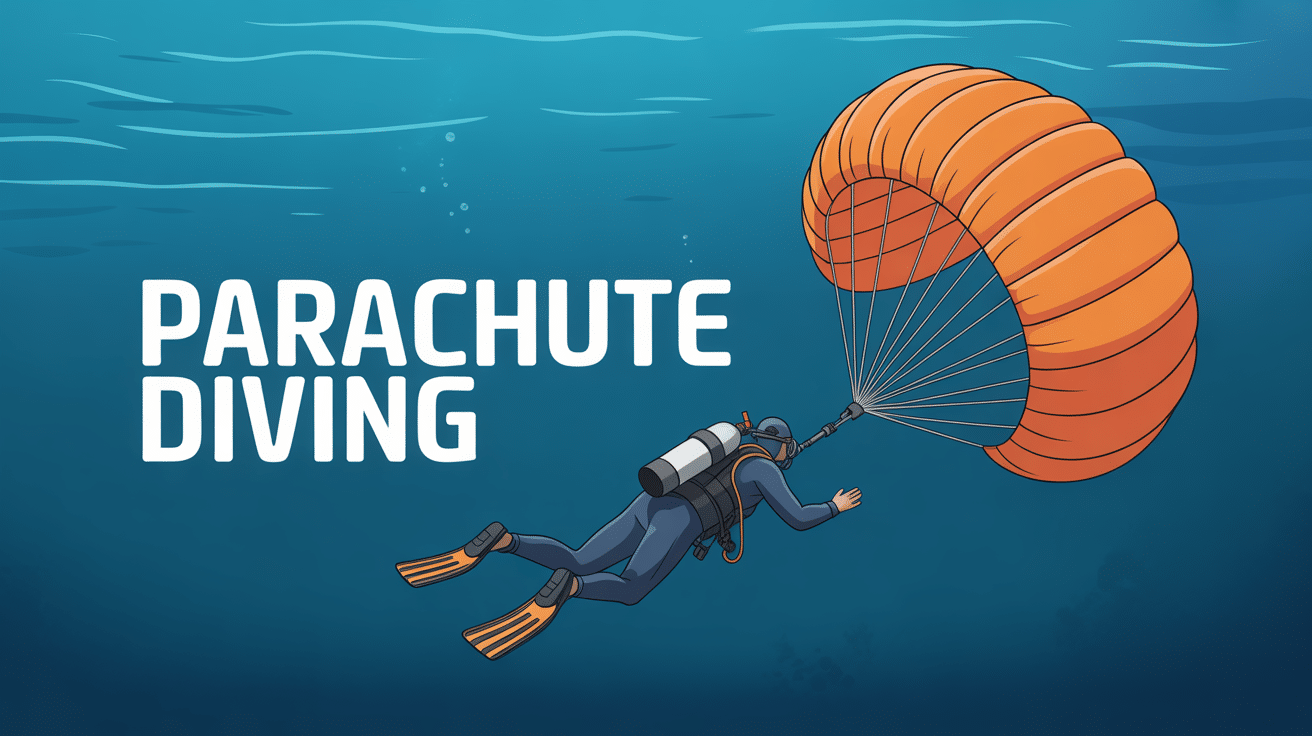 Parachute diving sous-marin