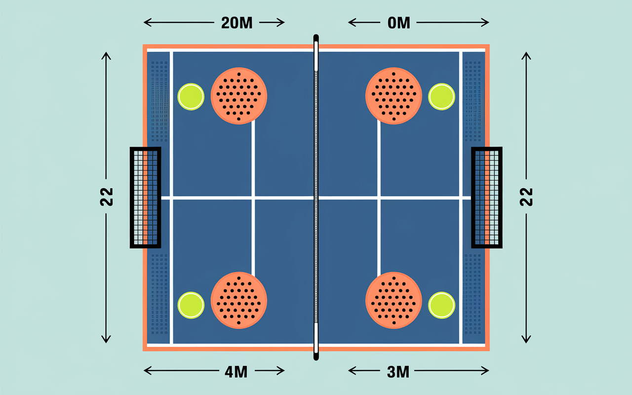 Schéma technique terrain padel regle