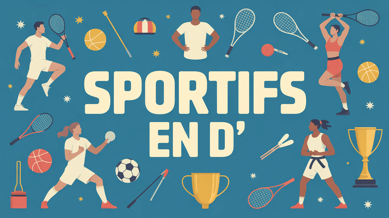Illustration de sportifs en D avec équipements