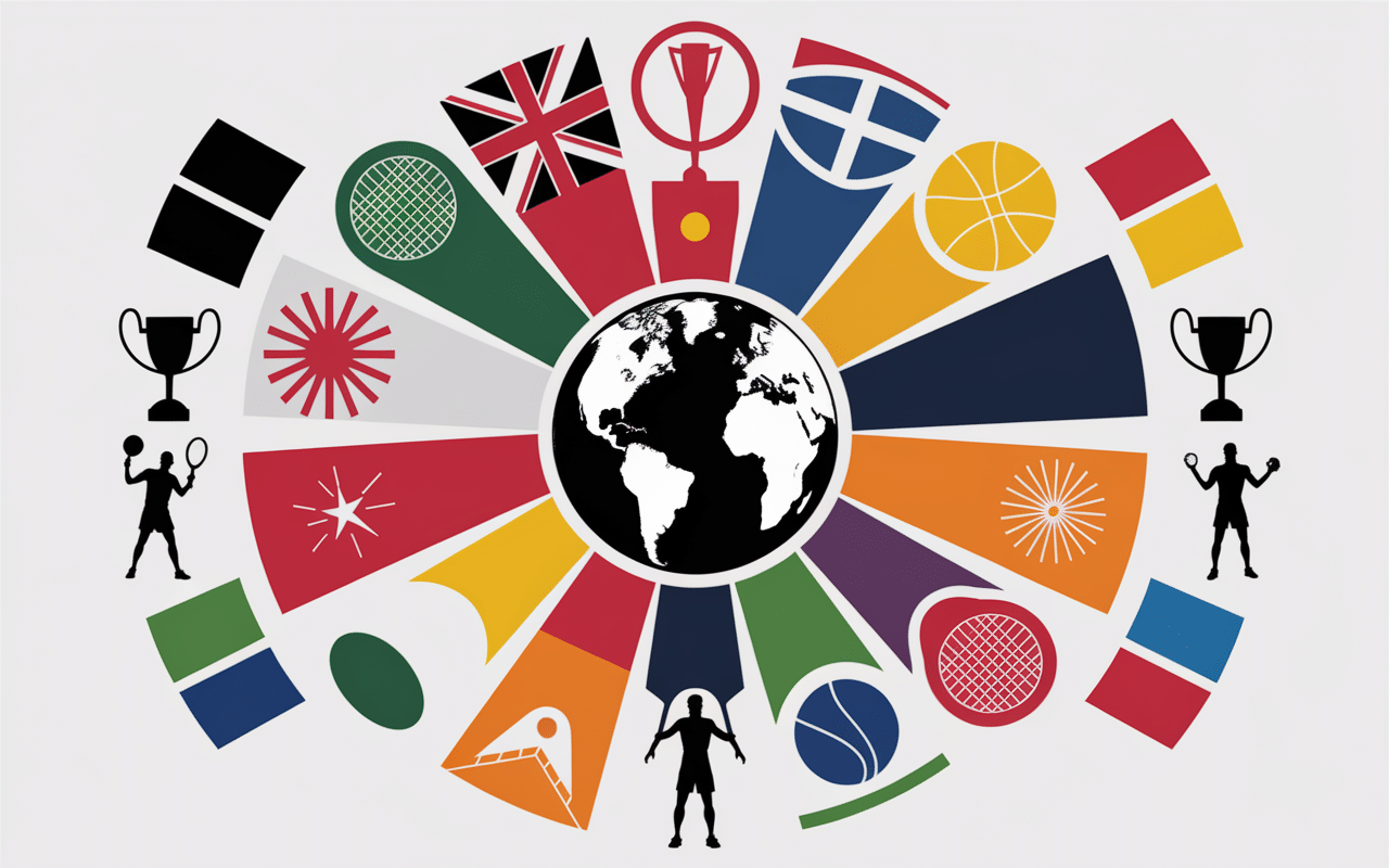 Athlètes internationaux en D avec globe