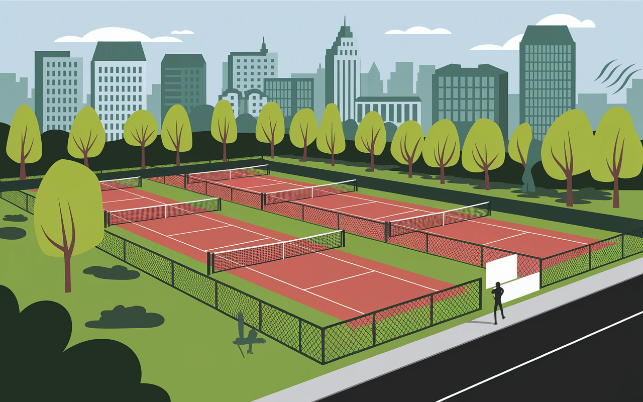 Courts de tennis municipaux vue aérienne