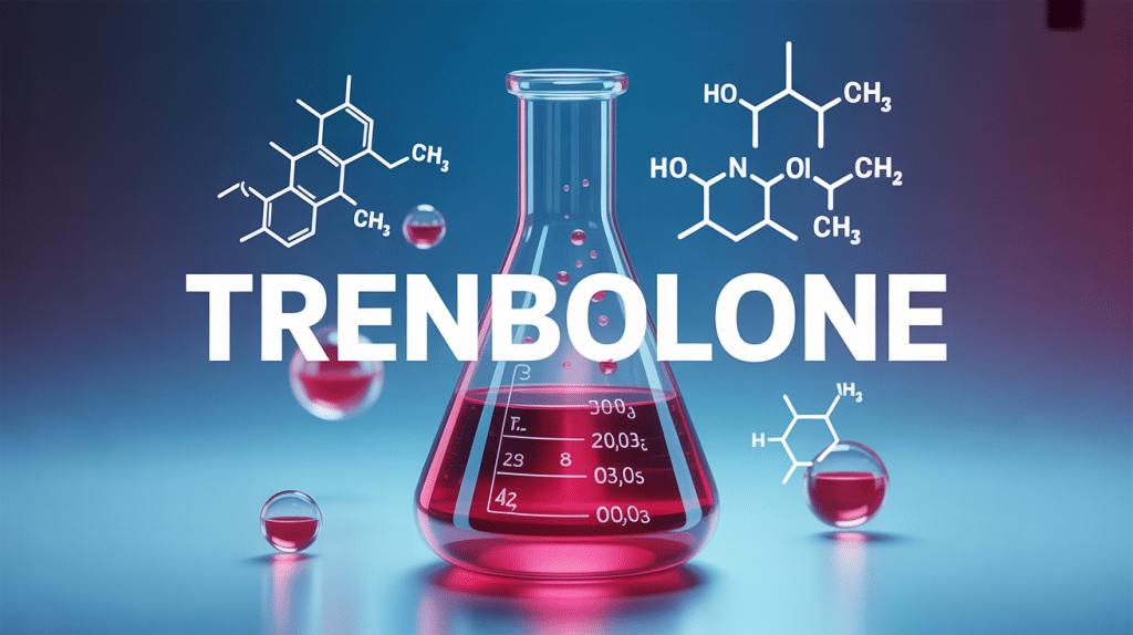Illustration moderne de trenbolone en laboratoire