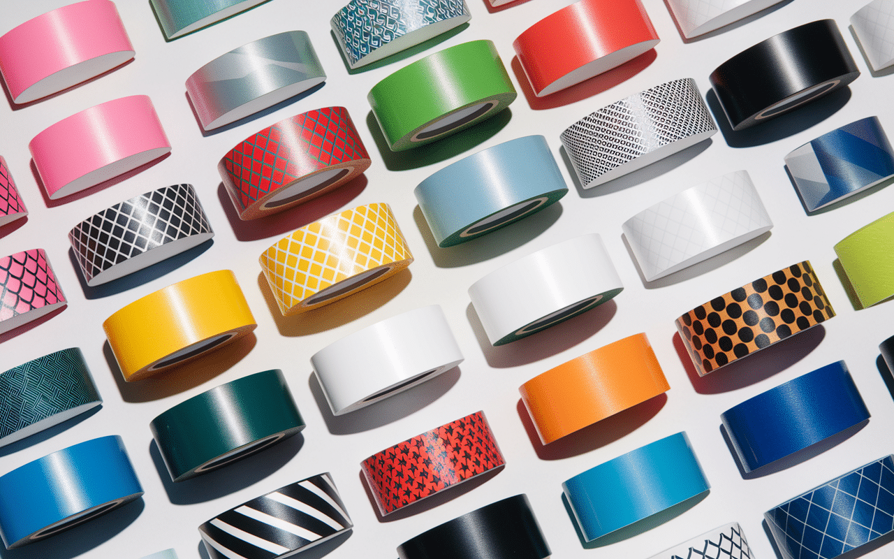 Vue organisée de tapes adhésives