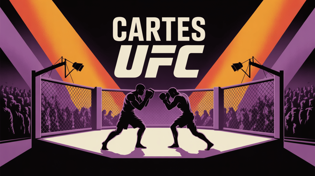 Octogone UFC carte silhouettes combattants