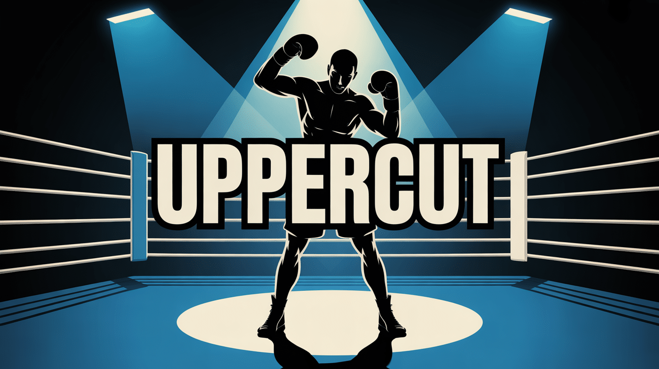 Silhouette de boxeur en uppercut