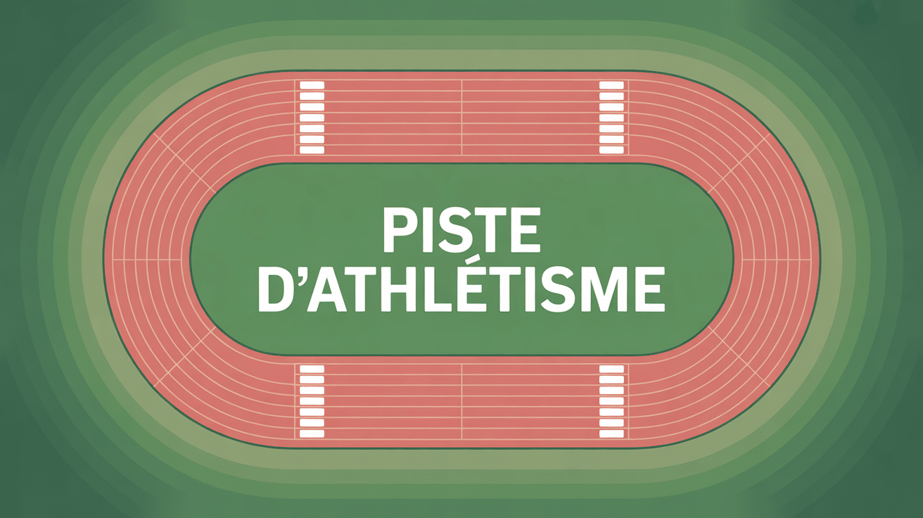 Vue aérienne piste athlétisme ovale rouge
