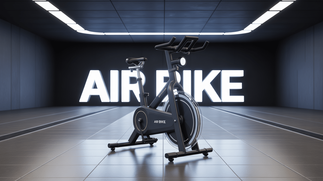 Air bike dans salle de sport avec roue à air