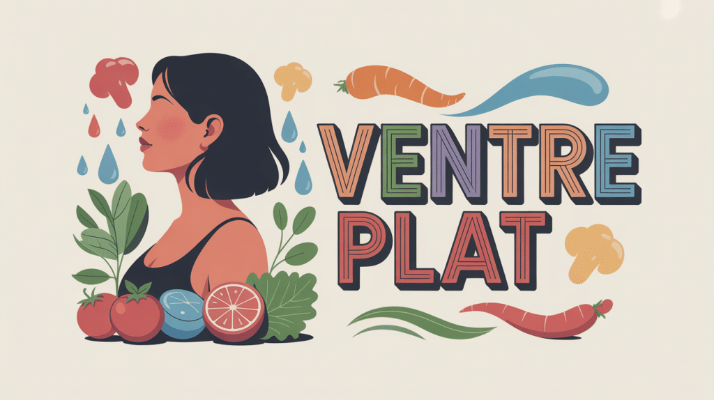 Illustration ventre plat et éléments bien-être