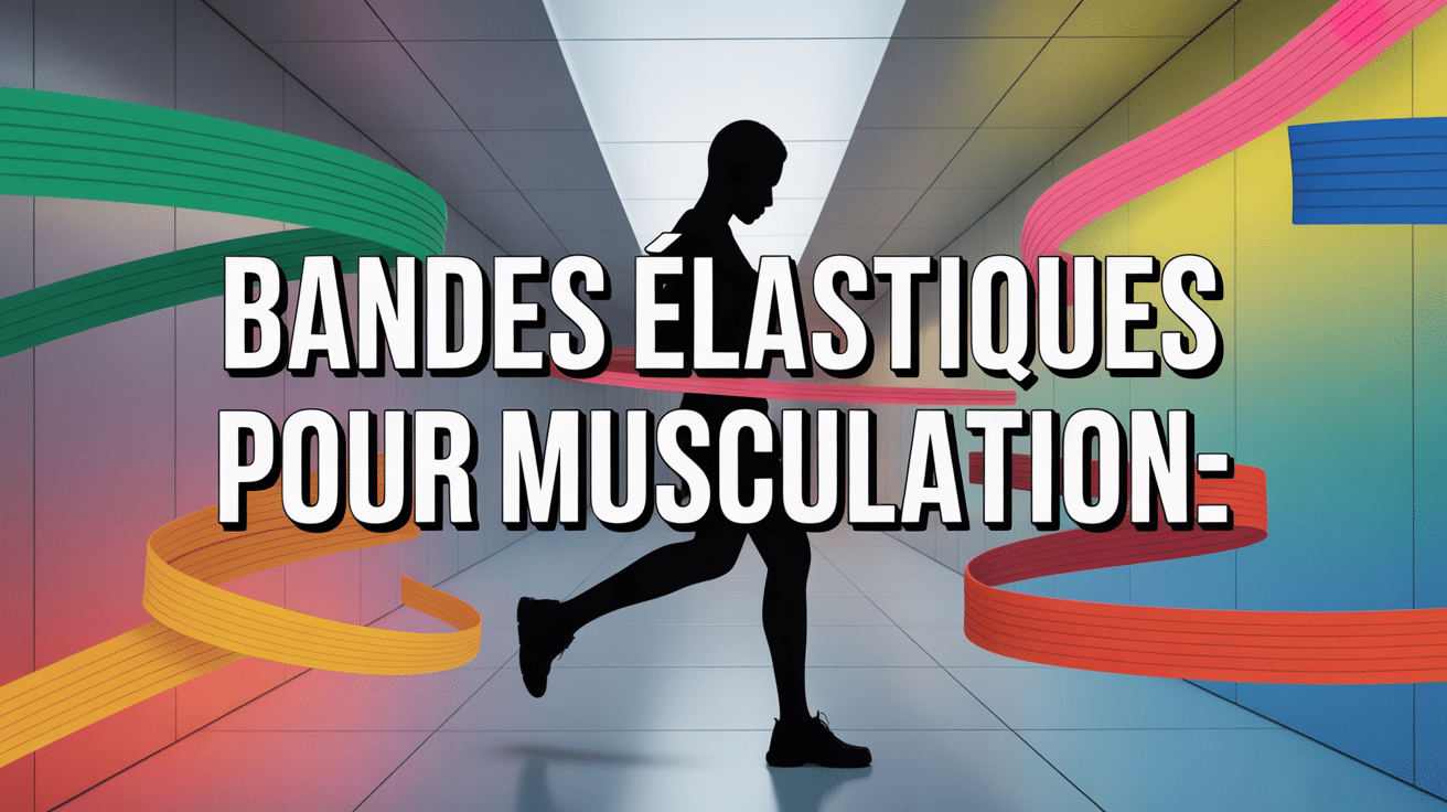 Personne silhouette avec bandes elastiques pour musculation couleurs