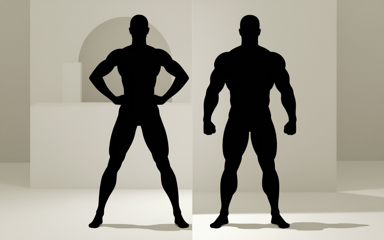 corps muscle mais pas trop silhouettes athletique vs volumineuse