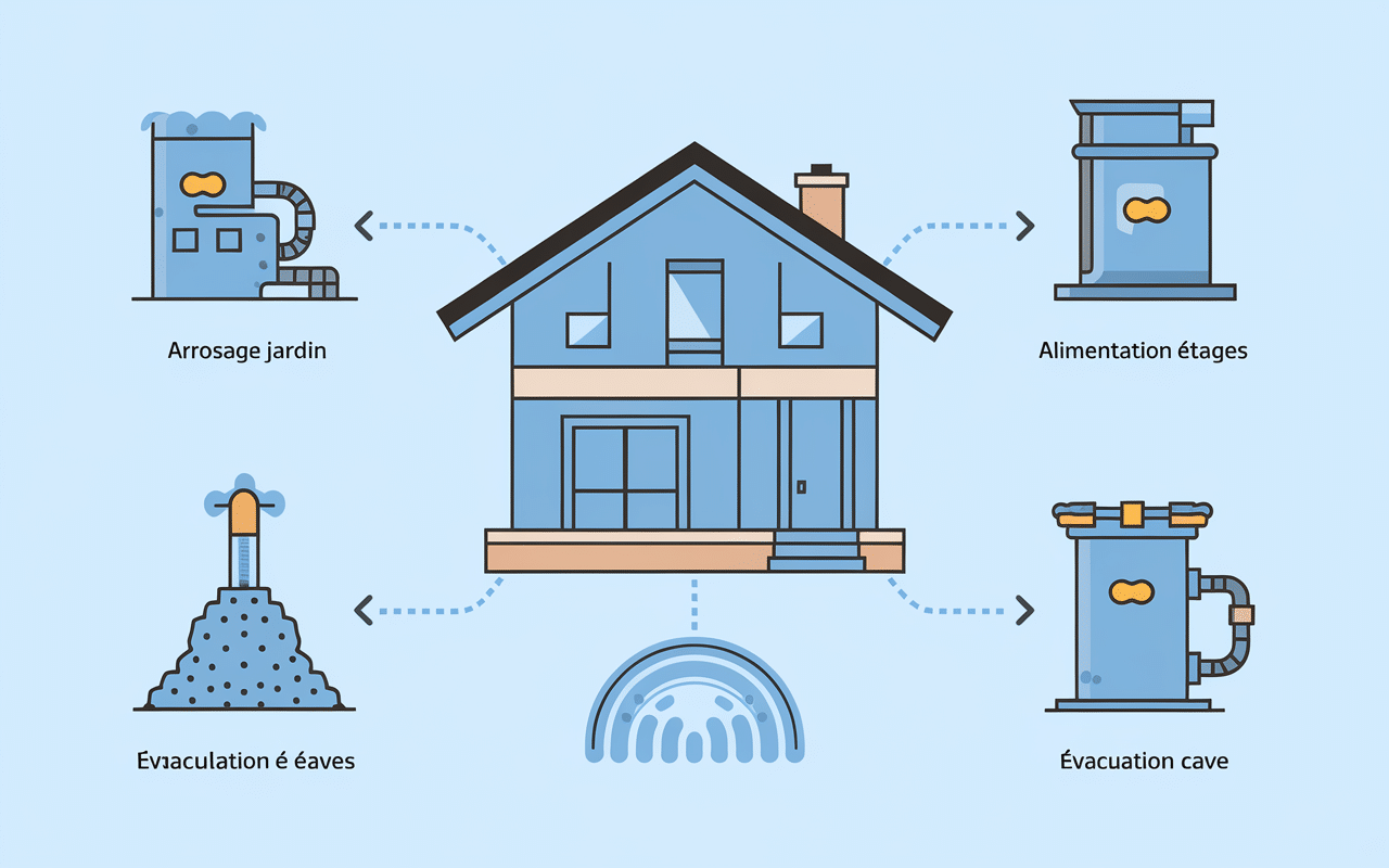 different type de pompes schéma applications domestiques