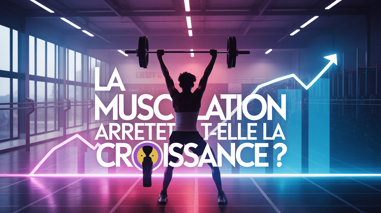 est ce que la musculation arrete la croissance illustration adolescente haltères