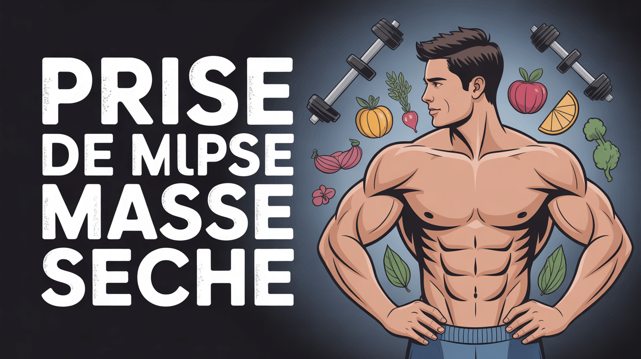Homme musclé prise de masse sèche nutrition et entraînement
