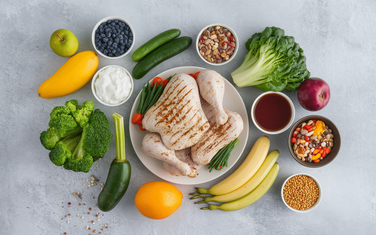 Aliments sains équilibre nutrition prise de masse sèche