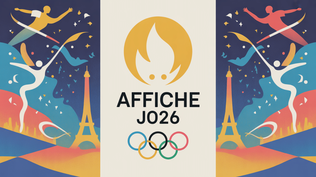 affiche jo 2024 illustration olympique moderne