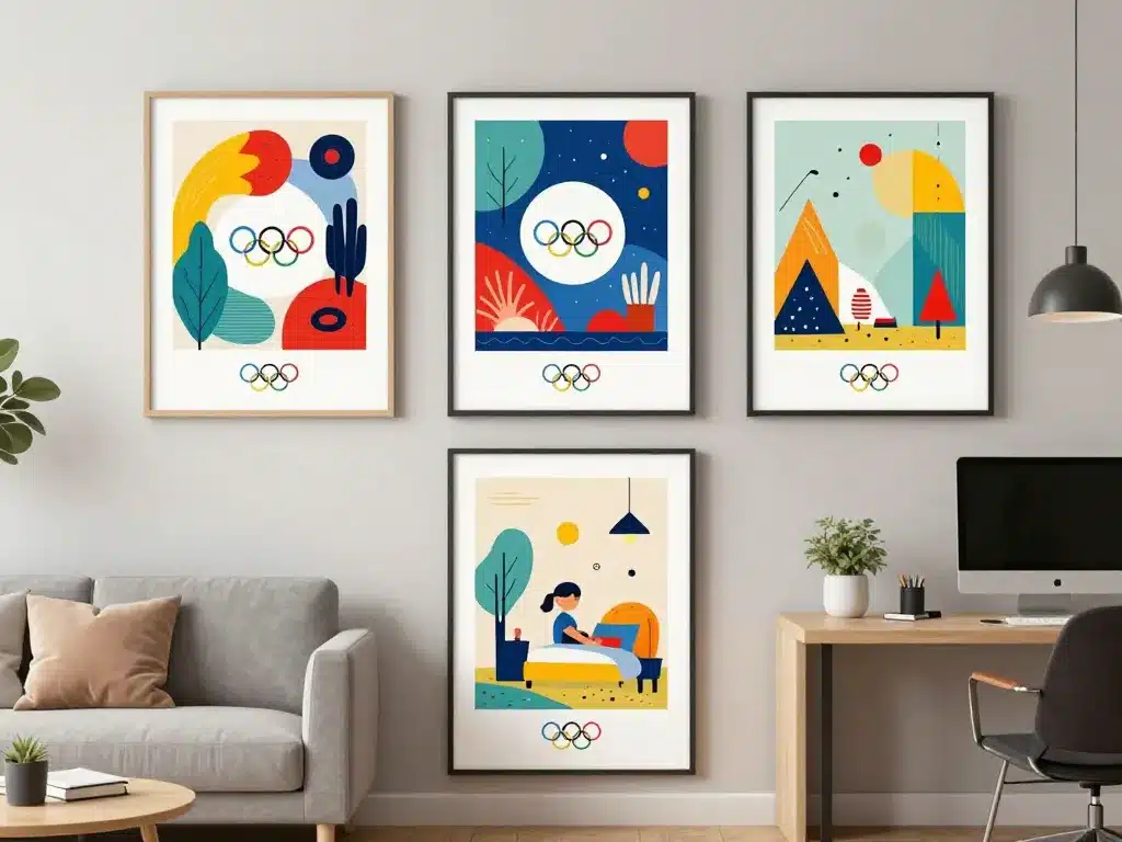 affiche jo 2024 déco salon bureau chambre