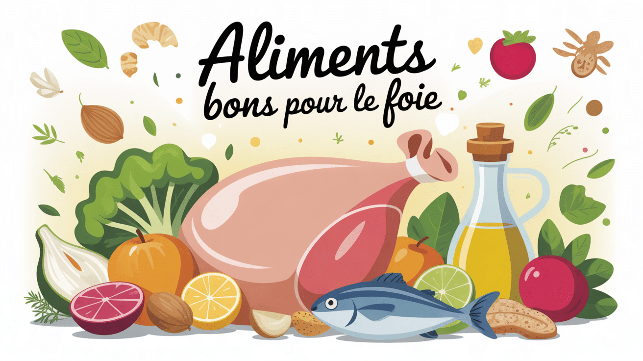 illustration aliments bons pour le foie et protection