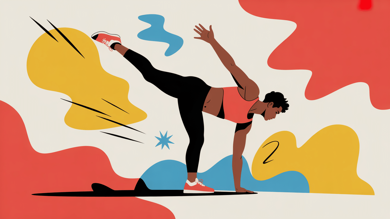 donkey kicks posture idéale illustration sportive