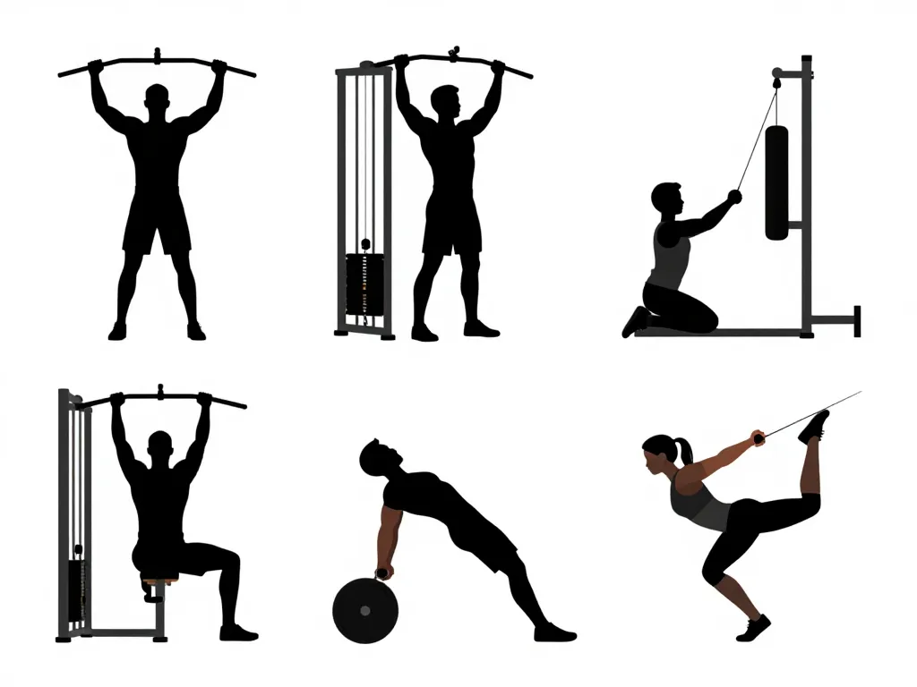 exercices efficaces poulie musculation, muscle ciblé en action