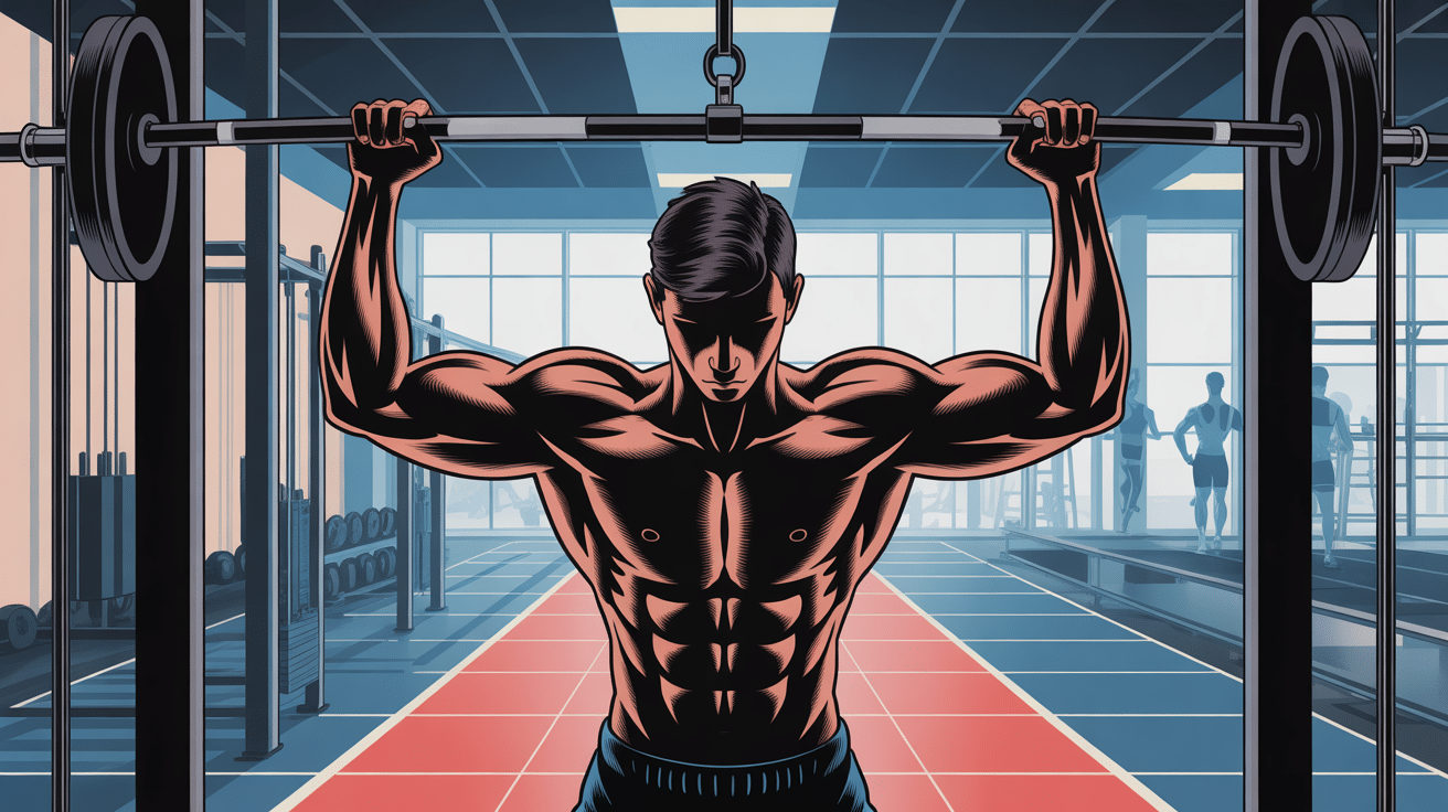 latissimus pull down athlète musclé tirage vertical poulie