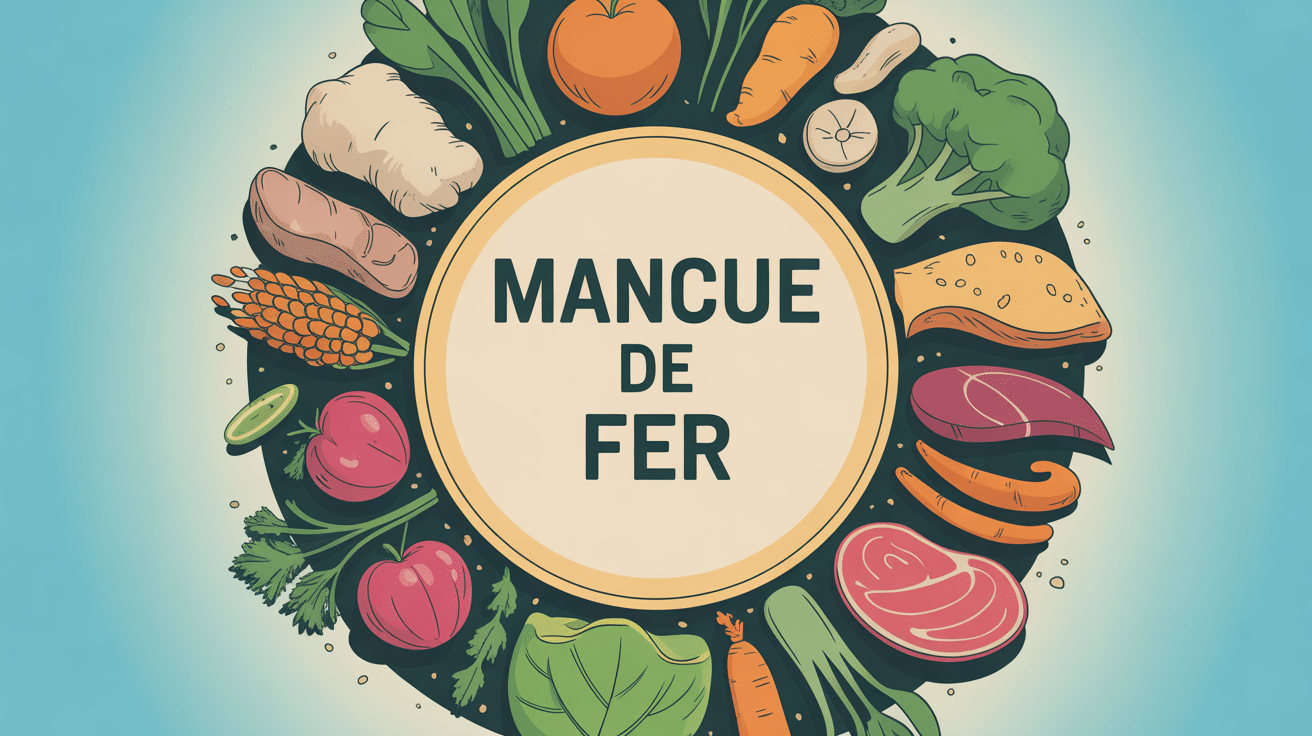 manque de fer quoi manger aliments riches autour assiette