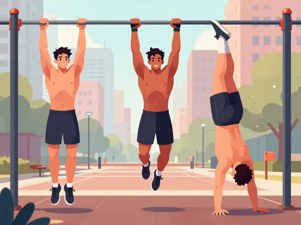 illustration étapes muscle up transition dips
