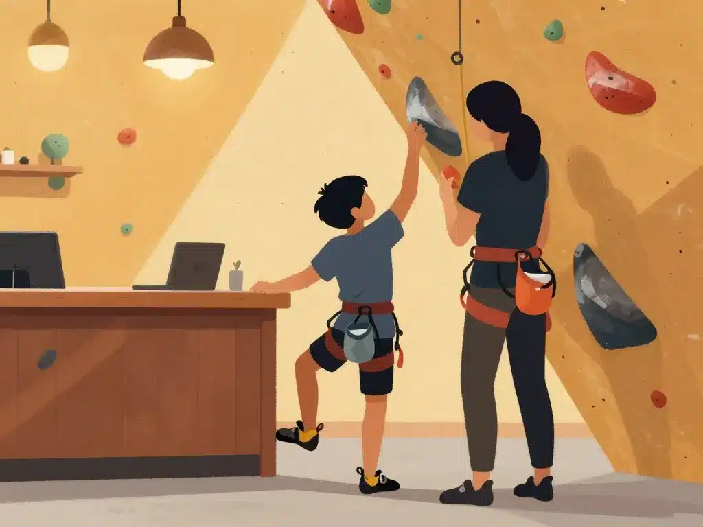 Débutant bloc escalade accueil salle