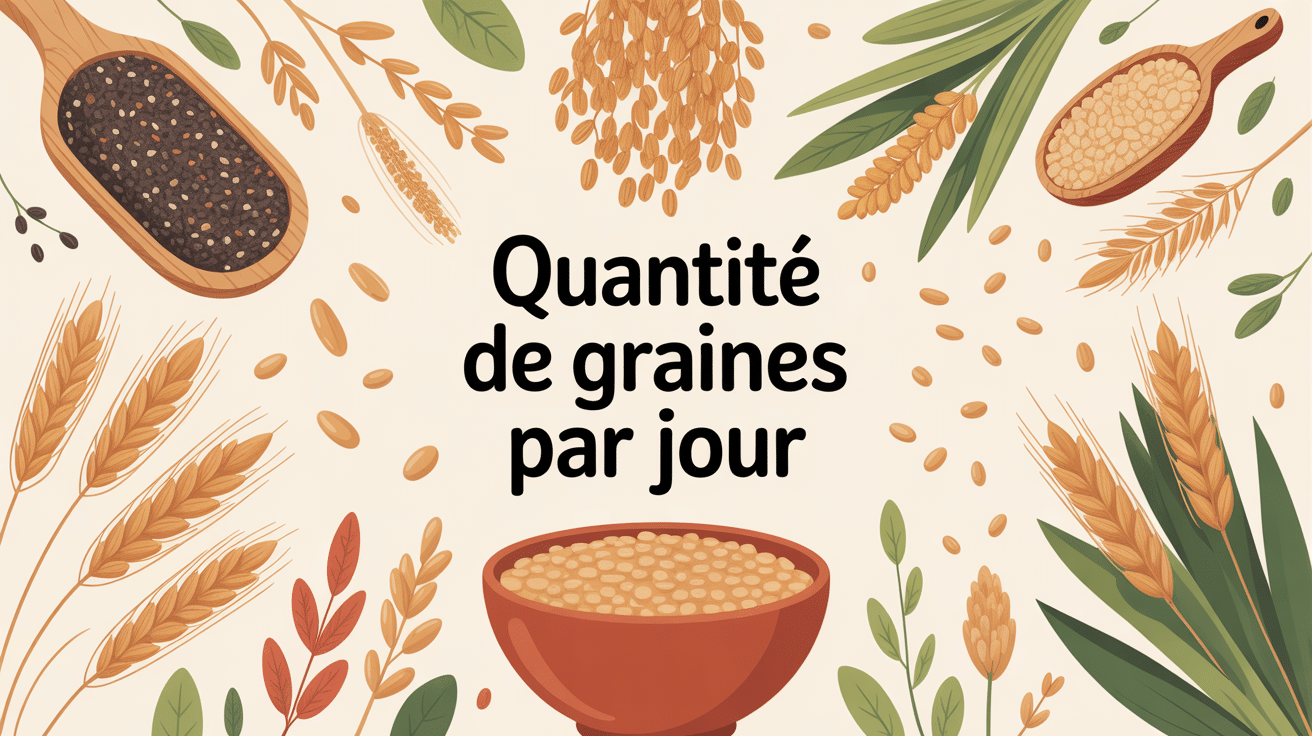 quelle quantite de graines par jour illustration stylisee