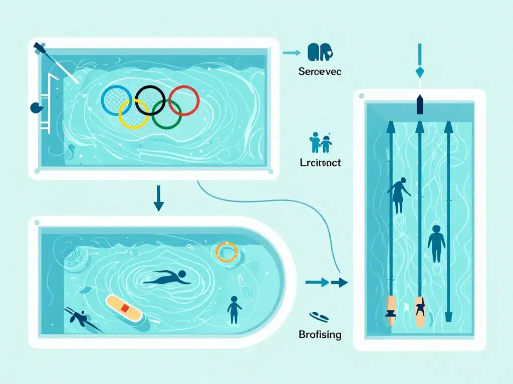 Aperçu des bassins et activités du stade nautique Eugène Maës