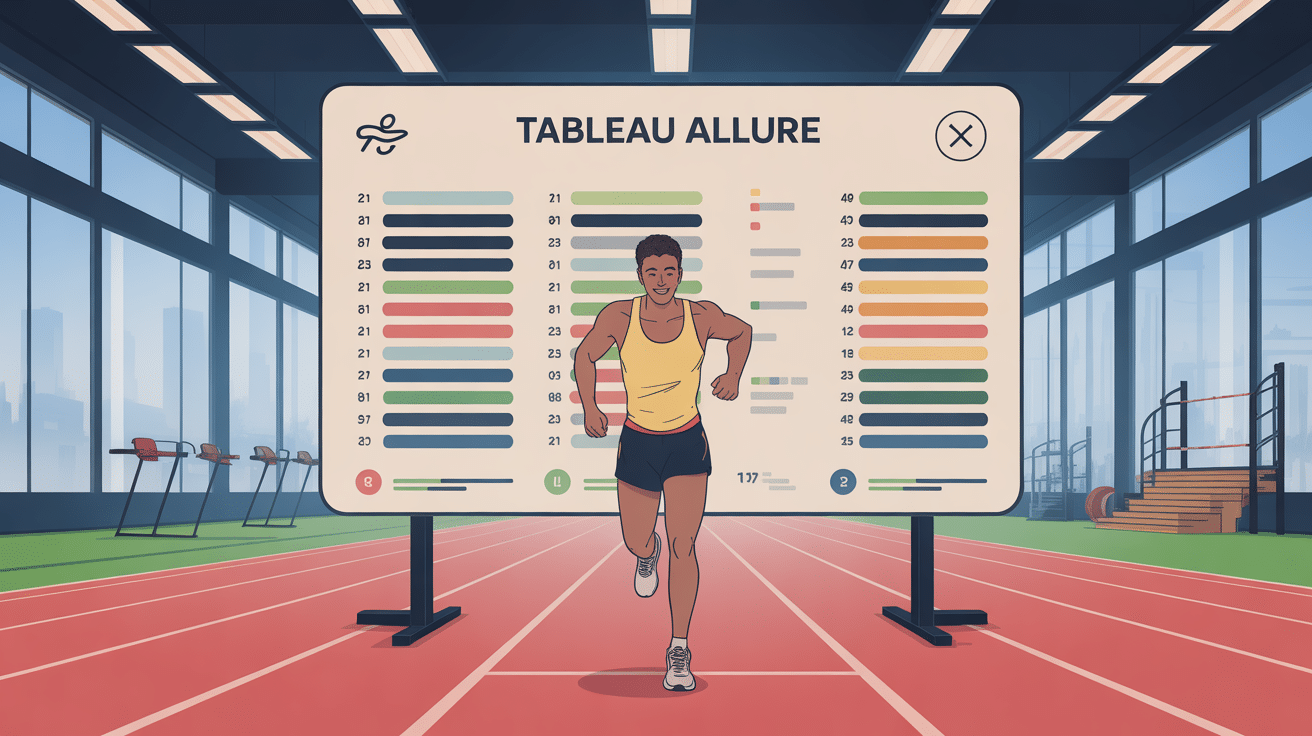 tableau allure illustration entraînement course à pied