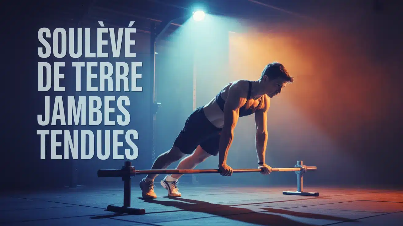 souleve de terre jambes tendues illustration technique