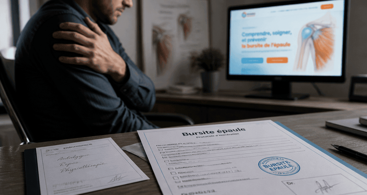bursite épaule arrêt de travail, homme cabinet médical