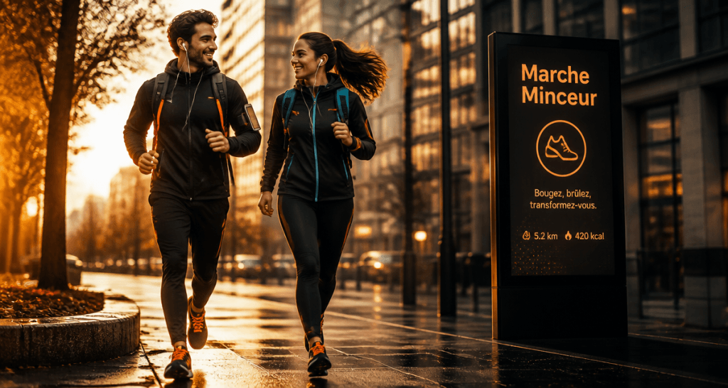 marcher fait il maigrir jeune marcheurs urbain