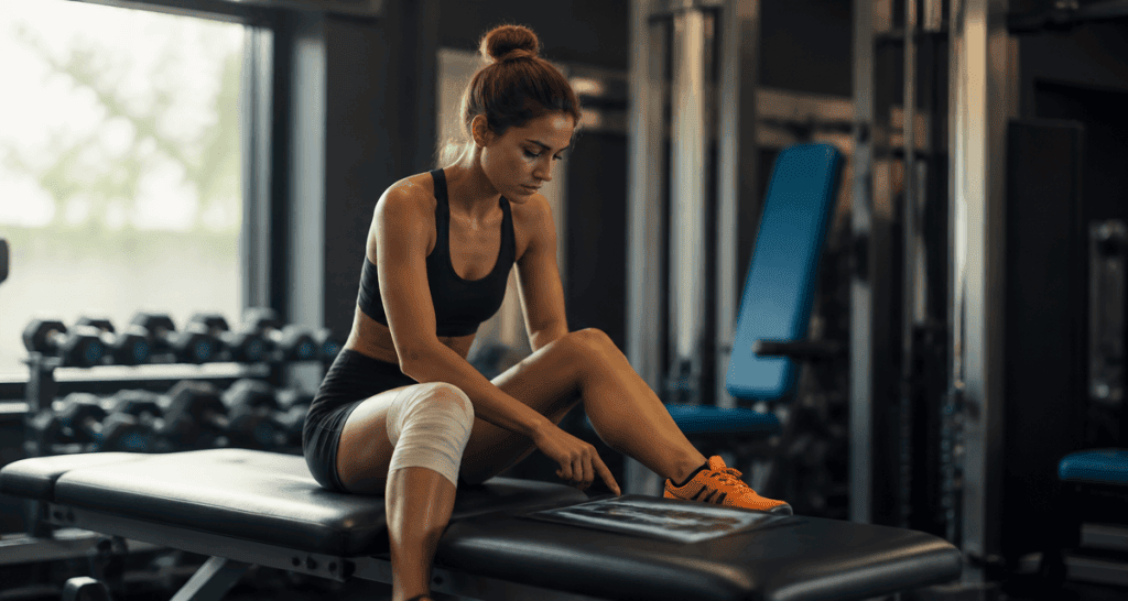 peut on travailler avec une fracture de fatigue femme jambe bandée