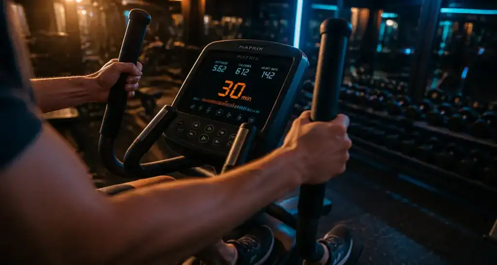 30 minutes de velo elliptique par jour en salle de sport
