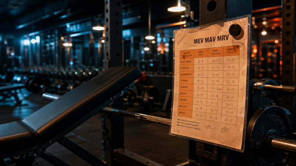 Combien de serie par muscle par semaine : volume optimal entraînement