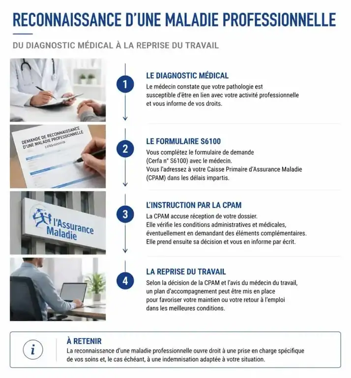 Parcours administratif de reconnaissance d'une tendinopathie du supra-épineux en maladie professionnelle