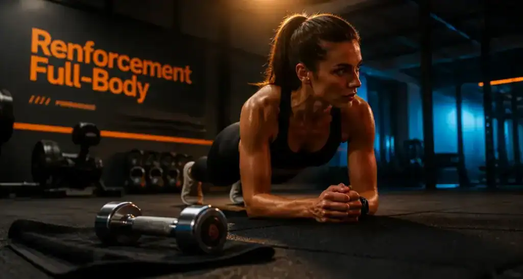 Séance de renforcement musculaire : gainage avec posture