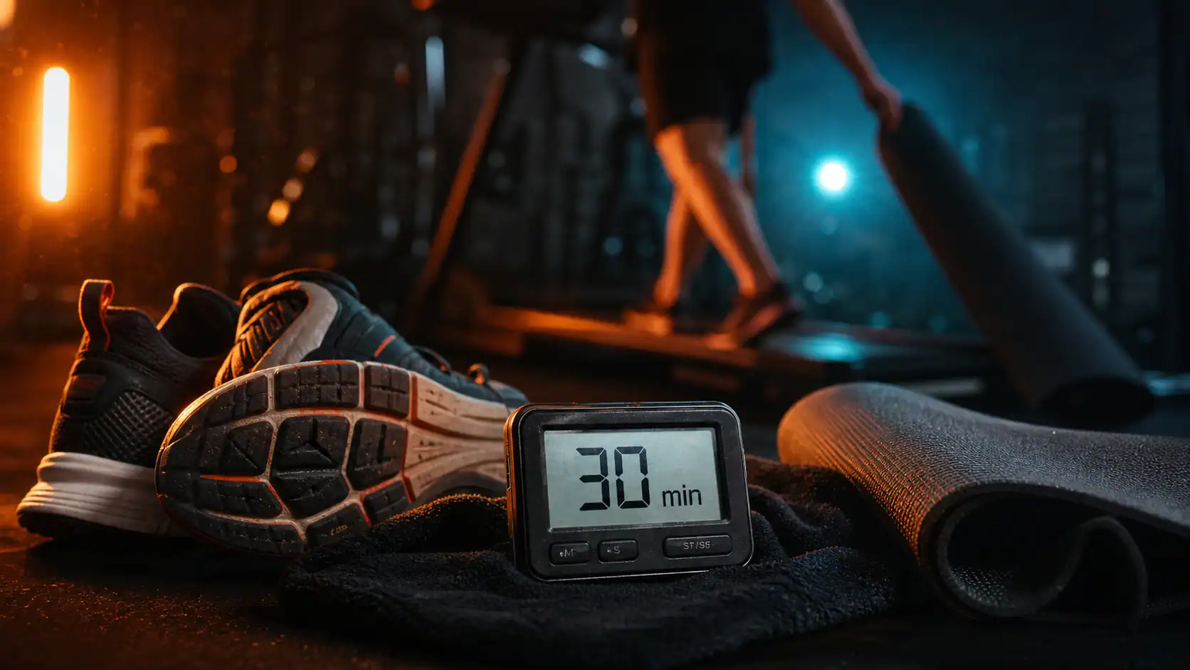30 min de sport par jour : chronomètre en salle de sport