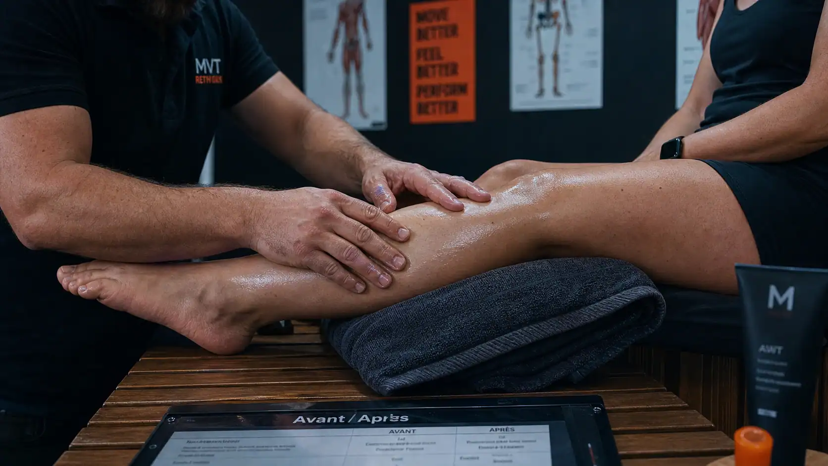 Cellulite aqueuse avant apres : massage et drainage des jambes
