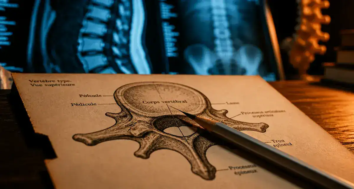 Schéma du corps vertebral du rachis et douleurs du dos