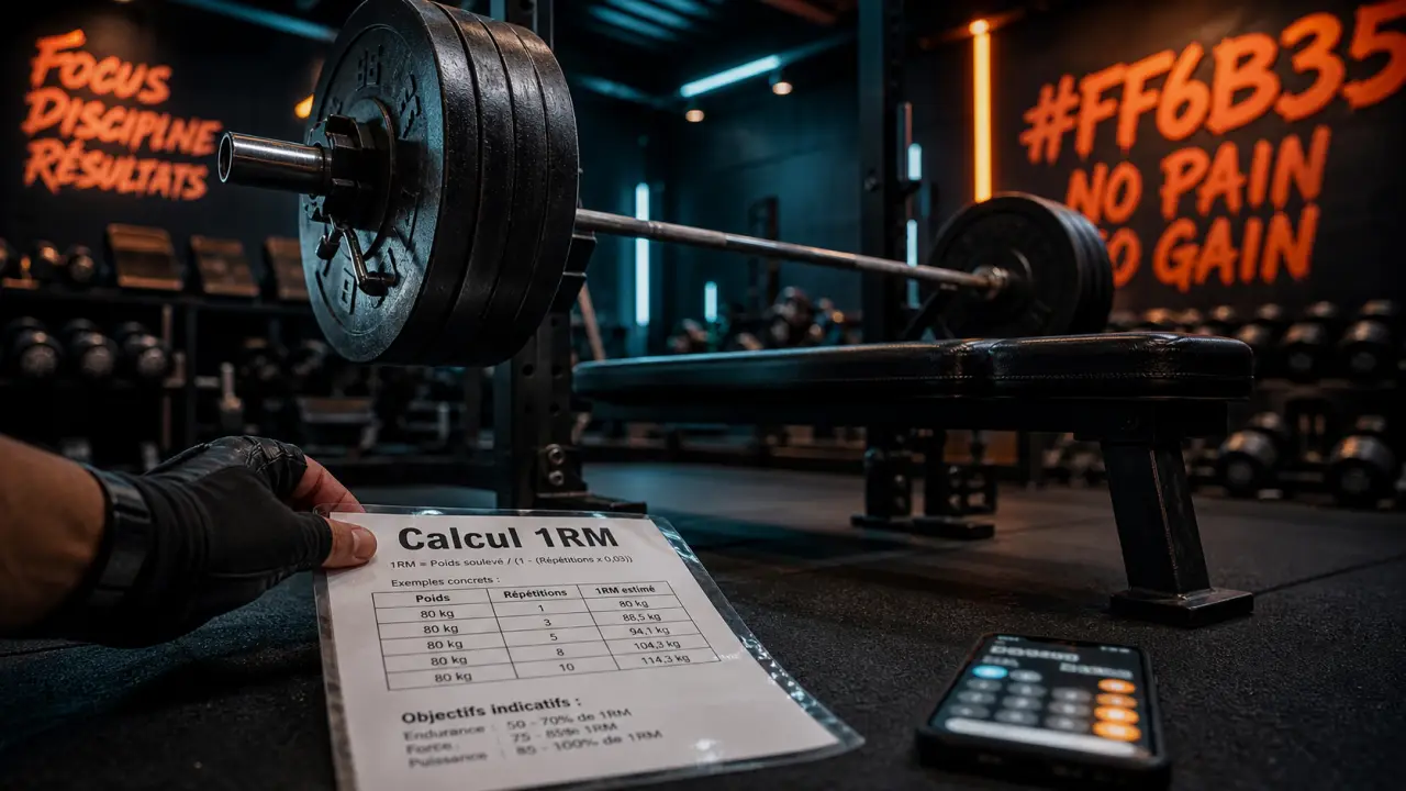 Calcul 1RM pour estimer le 1 repetition maximum en 3 à 8 répétitions