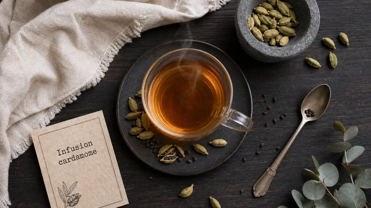 Cardamome bienfait : tasse d’infusion digestive