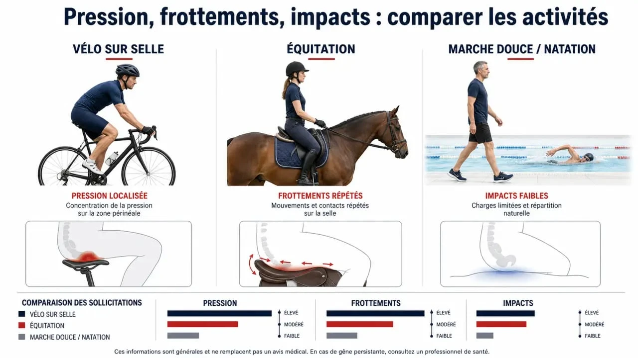 Hémorroïdes sport à éviter : vélo, équitation et activités douces en comparaison