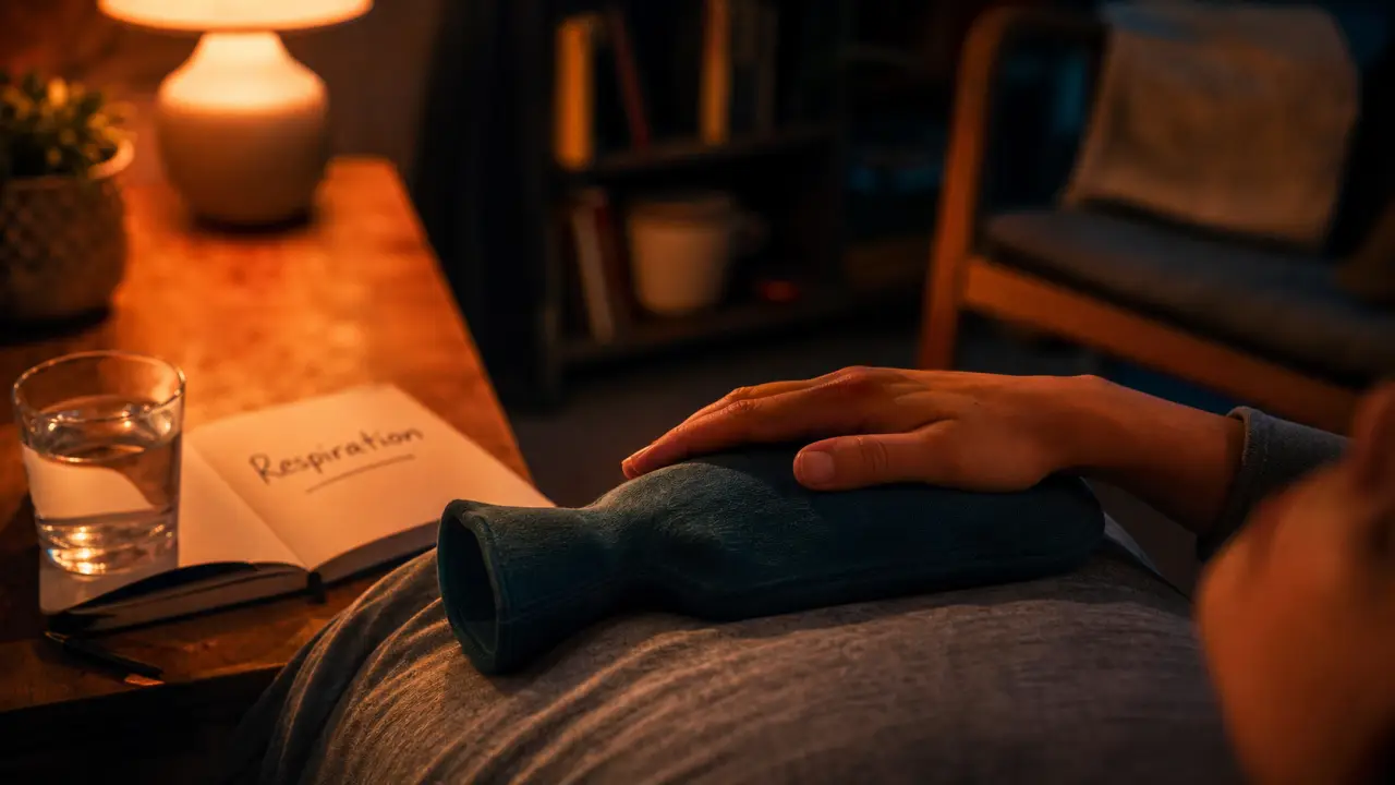 Stress et ventre gonflé : bouillotte tiède et respiration pour calmer les ballonnements