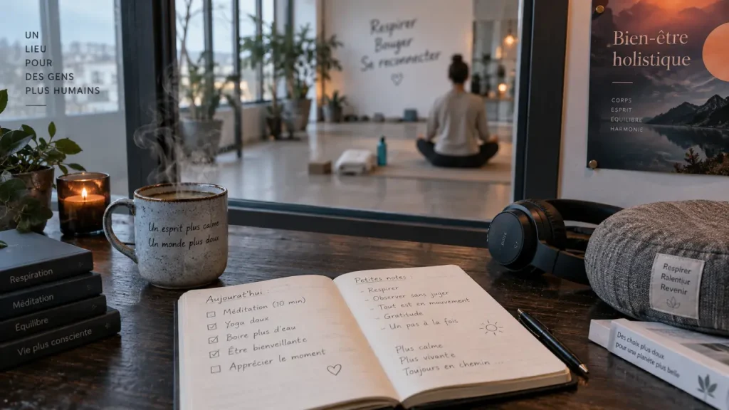 Le bien-être holistique relie corps, mental et quotidien sans imposer une routine parfaite