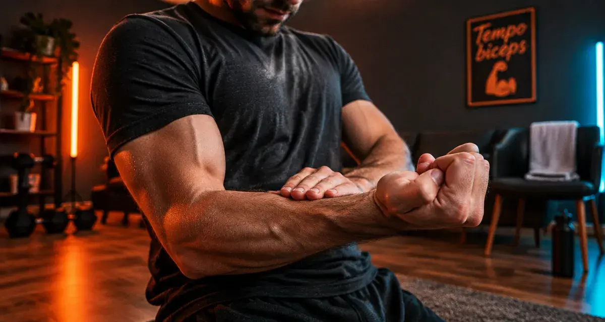 Exercice biceps sans matériel : curl tempo biceps